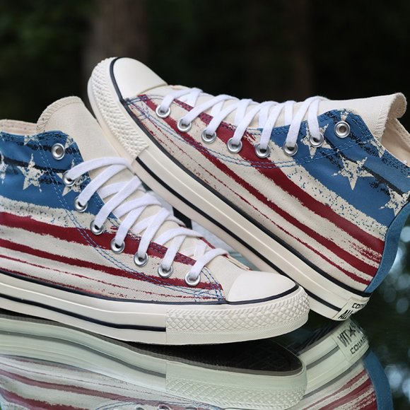 Converse Chuck Taylor All-Star Hi USA Flag Men’s Size 6.5 - Picture 7 of 13